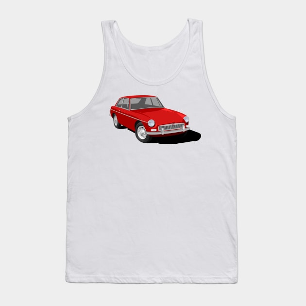 MGB GT Graphic Design -Red Tank Top by NickShirrell